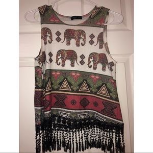 Boho elephants blouse